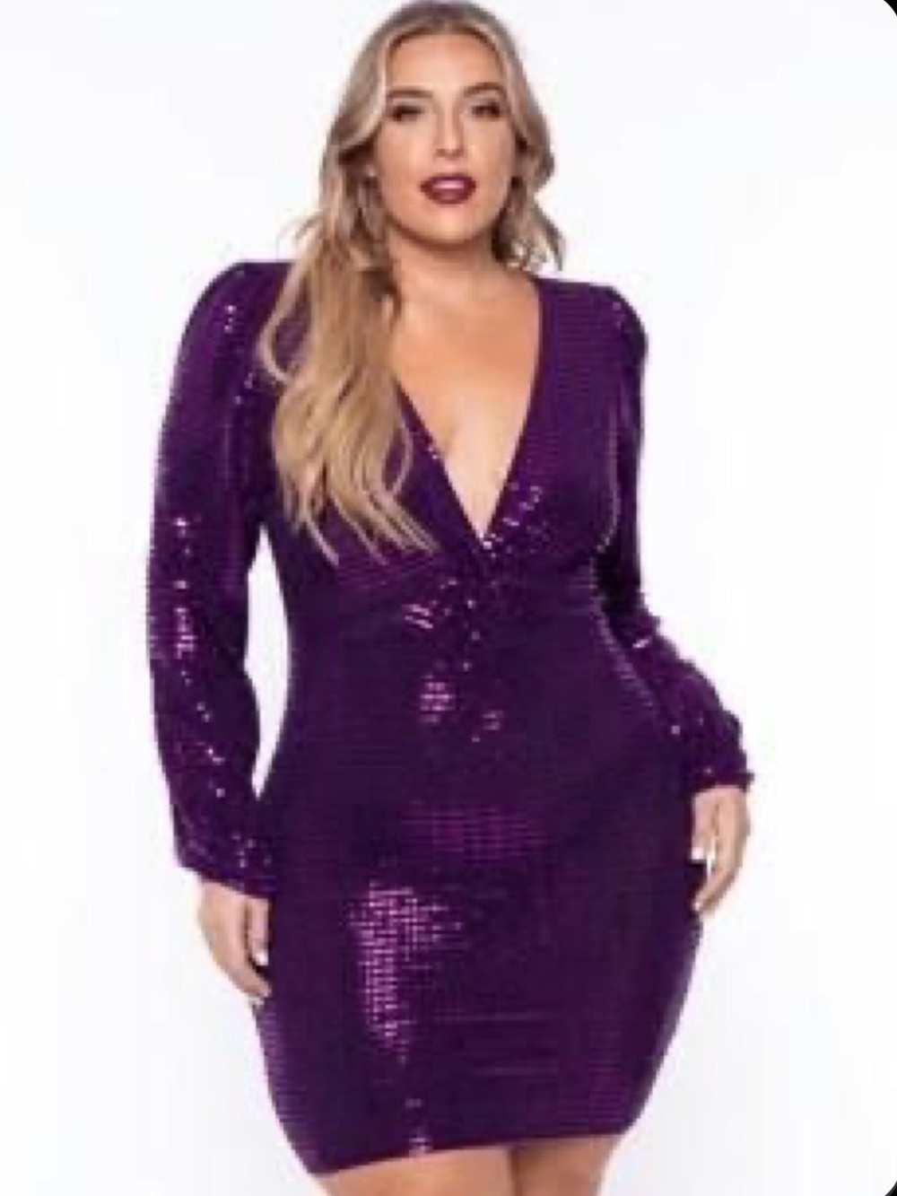 Curvy Sense Purple/Magenta Mini Dress